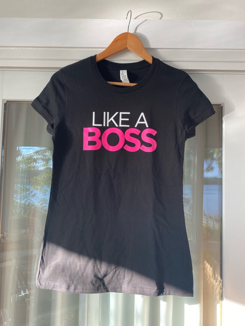 District Black Tee with Pink and White "LIKE A BOSS" Graphic - Picture 3 of 6